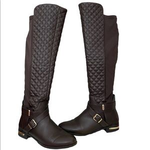 Over the knee Brown with gold accent boots